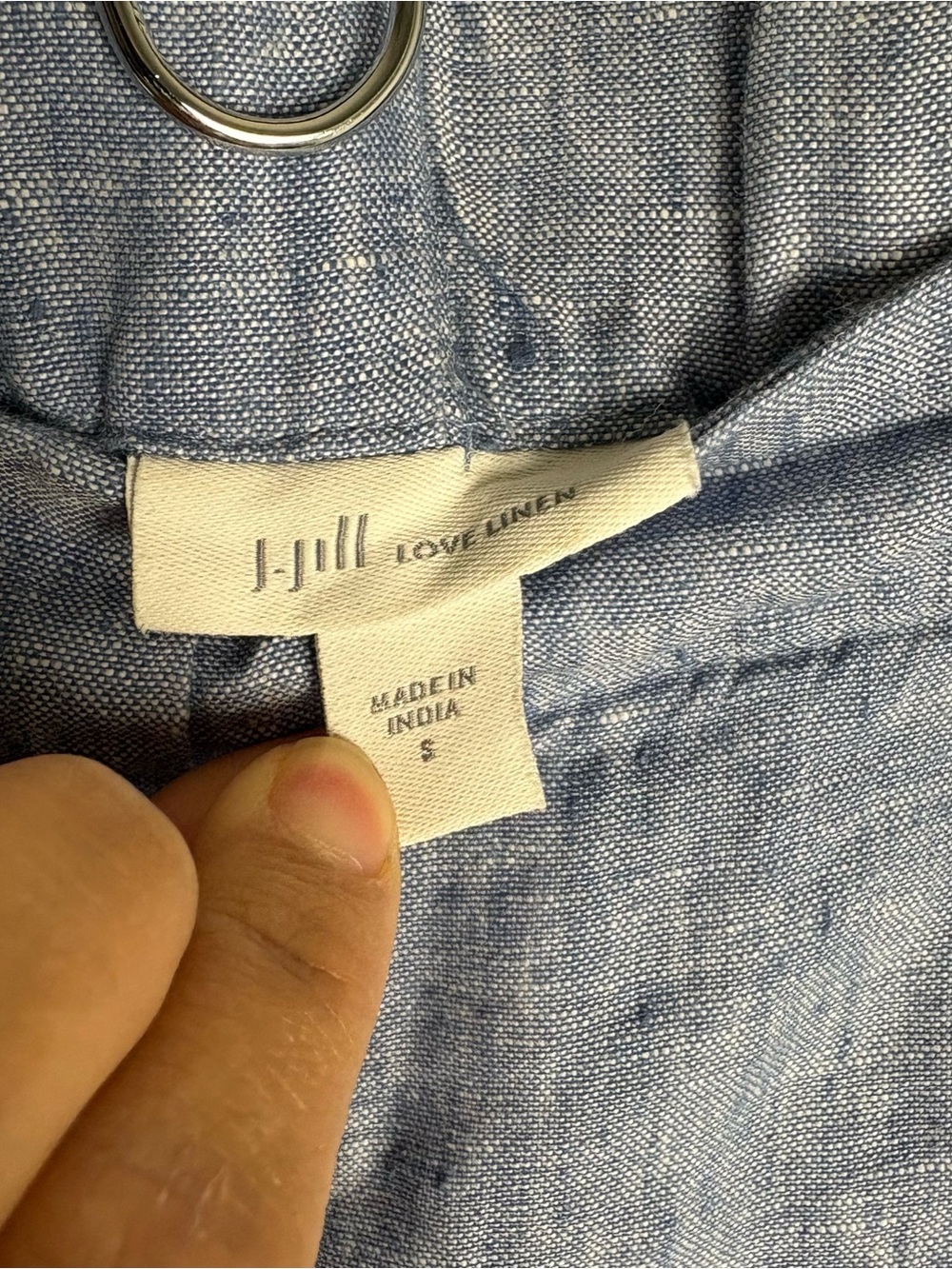 J Jill 100% Linen Blue Wide Leg Pants Summer Coastal Classic Size Small - Picture 10 of 12